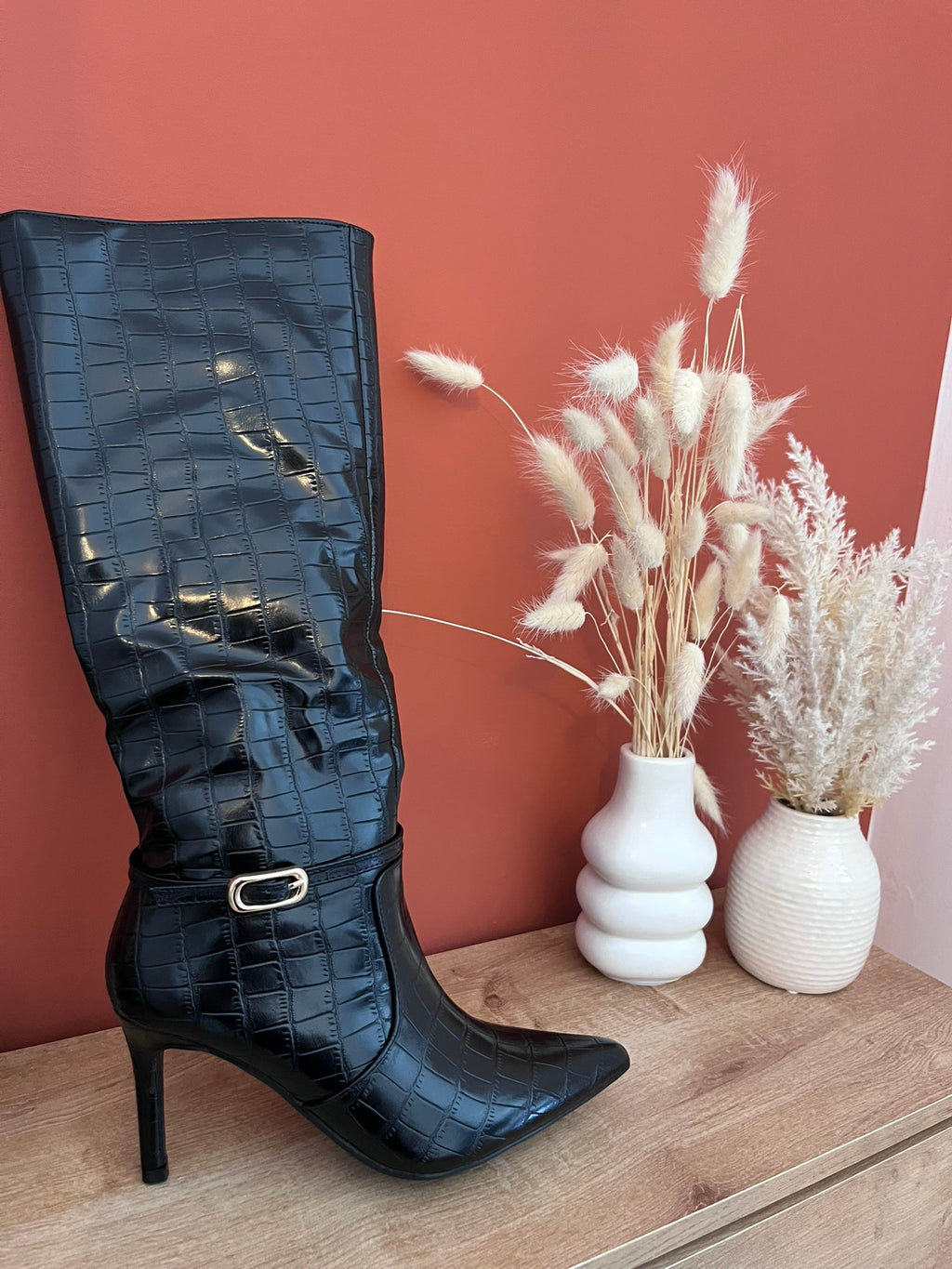 🖤 Bottes hautes effet croco noir 🖤